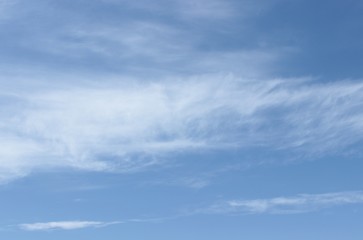 Beautiful feathery clouds in the blue sky