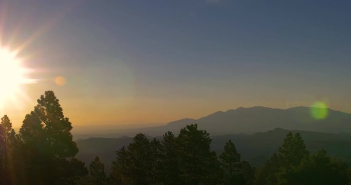 Wide Shot of an early morning sunrise at Larb Hollow Overlook near Torrey, Utah. 4K.
