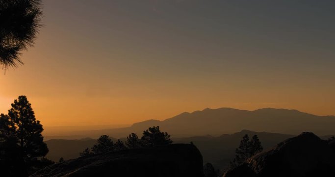 Wide Shot of an early morning sunrise at Larb Hollow Overlook near Torrey, Utah. 4K.
