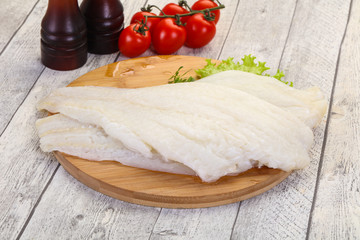 Raw halibut fillet