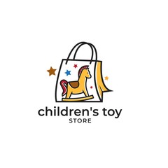 children's toy store logo vector icon ilustration