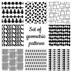 Set of monochrome geometric ornaments