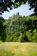 Ruins of the Old Strecno castle (Starhrad) in Mala Fatra mountains, Slovak republic