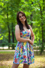 Fototapeta premium Portrait of beautiful young happy woman