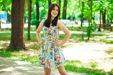 Naklejka premium Portrait of beautiful young happy woman