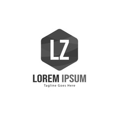 Initial LZ logo template with modern frame. Minimalist LZ letter logo vector illustration