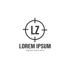 Initial LZ logo template with modern frame. Minimalist LZ letter logo vector illustration