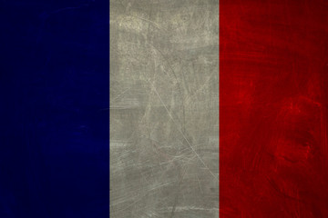 The French flag background. Vintage square flag of  France