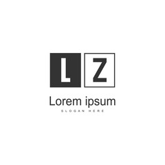 Initial LZ logo template with modern frame. Minimalist LZ letter logo vector illustration