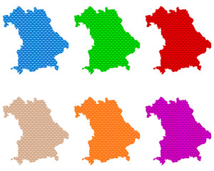 Karten von Bayern auf grobem Gewebe