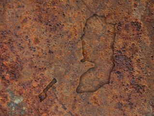 Karte von Palästina auf rostigem Metall