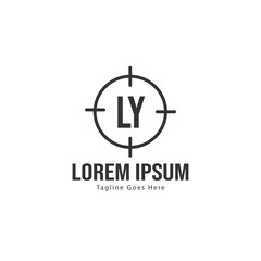 Initial LY logo template with modern frame. Minimalist LY letter logo vector illustration