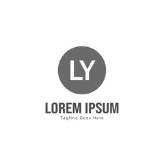 Initial LY logo template with modern frame. Minimalist LY letter logo vector illustration