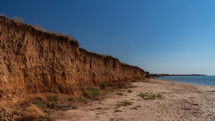 precipice coast of the Azov Sea, seascape