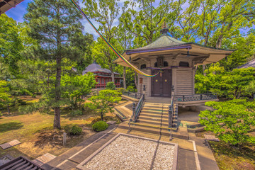 Kyoto - May 30, 2019: Daikakuji Buddhist temple in Kyoto, Japan