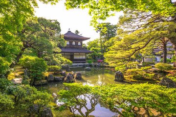 Kyoto - May 30, 2019: Ginkakuji, the Silver Pavilion in Kyoto, Japan