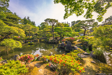 Kyoto - May 30, 2019: Ginkakuji, the Silver Pavilion in Kyoto, Japan