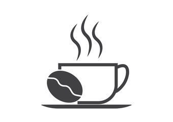 Hot Coffee. Vector Illustration icon. Flat Style. Design for Cafeteria Posters and Banners Cards