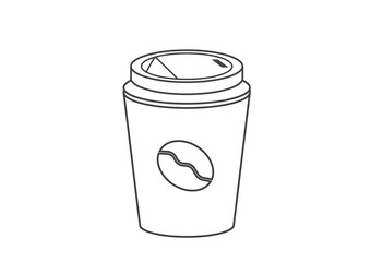hot paper Coffee for takeaway. Vector Illustration icon. Flat Style. Design for Cafeteria Posters and Banners Cards
