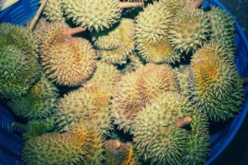 Naklejka na ściany i meble fresh durian in the market