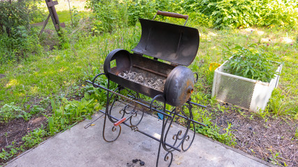 Brazier from a gas cylinder handmade.