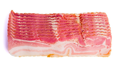 Thinly sliced bacon slices