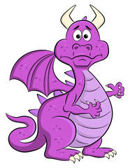 baffled cartoon dragon