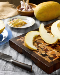 Beautiful still life with melon.