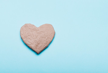 Heart from kraft cardboard, paper .
