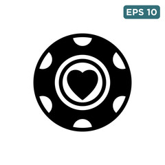 Fototapeta premium poker chip icon vecto - casino chip icon vector