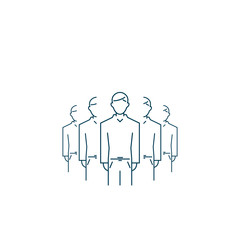 community icon. group people isolated on white. vector outline flat web symbol