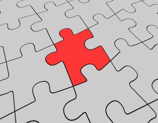 Fototapeta premium Different red puzzles, different