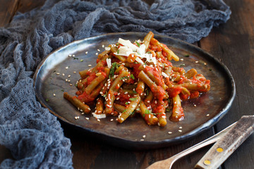 French beans with tomato