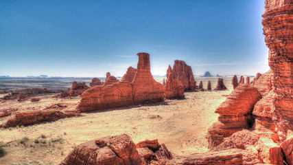 Abstract Rock formation at plateau Ennedi aka stone forest in Chad