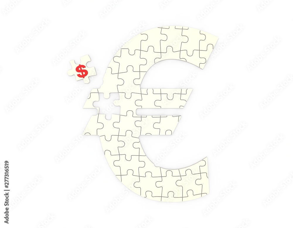 Wall mural Illustration and currency symbol, financial cooperation and cooperation win-win