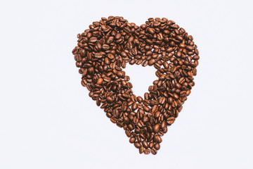 Scattered coffee beans