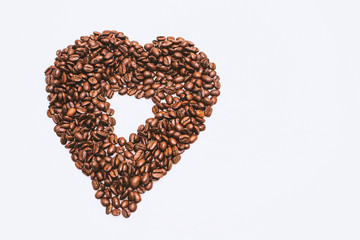 Scattered coffee beans