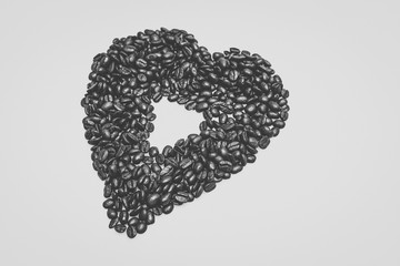 Scattered coffee beans