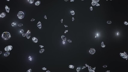 Diamonds falling slowly, beautiful background - Loop