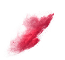 Freeze motion of dust explosion isolated on white background