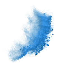 Freeze motion of dust explosion isolated on white background
