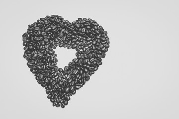 Scattered coffee beans
