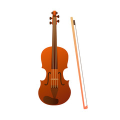 Fototapeta na wymiar Stringed musical instruments, violin. Design layout for banners presentations, flyers, posters and invitations. Vector illustration