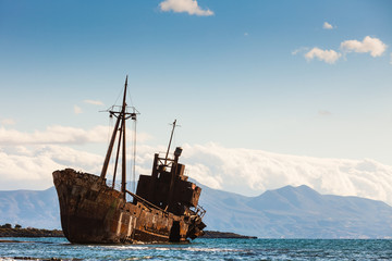 The famous shipwreck near Gythio Greece