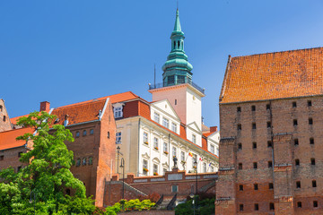 Obraz premium Beautiful architecture of Grudziadz with granaries at Wisla river, Poland