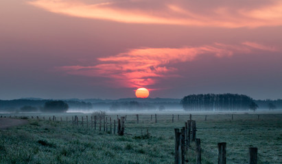 Sonnenaufgang im Teufelsmoor bei Worpswede / Bremen