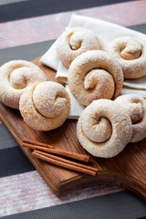 Snail sugar cookies with cinnamon