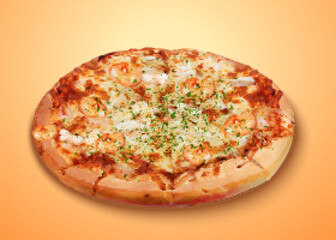 Delicious seafood pizza - obrazy, fototapety, plakaty