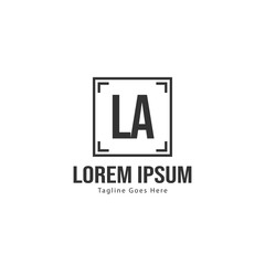 Initial LA logo template with modern frame. Minimalist LA letter logo vector illustration