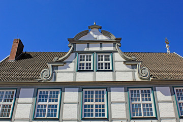 Fototapeta na wymiar Quakenbrück: Fachwerkhaus in der Altstadt (Thüringen)